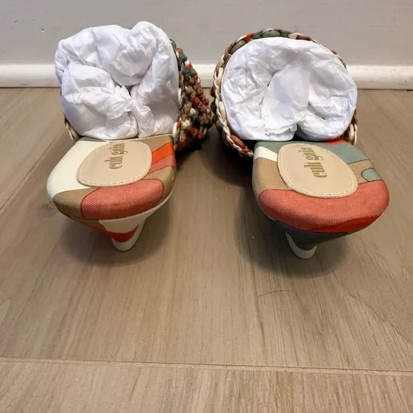 New In Box Cult Gaia Monica Mules EU 36 US 6 Light Lava Woven Shoes - Picture 7 of 9